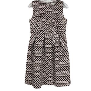 Gerard Darel Pink Black Argyle/Diamond Sun Dress Pleated Midi- 40